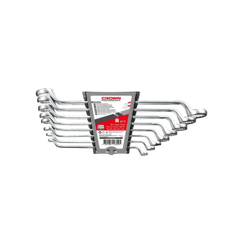 Set di chiavi poligonali doppie da 8 pz CROWN CPHWR-XA8
